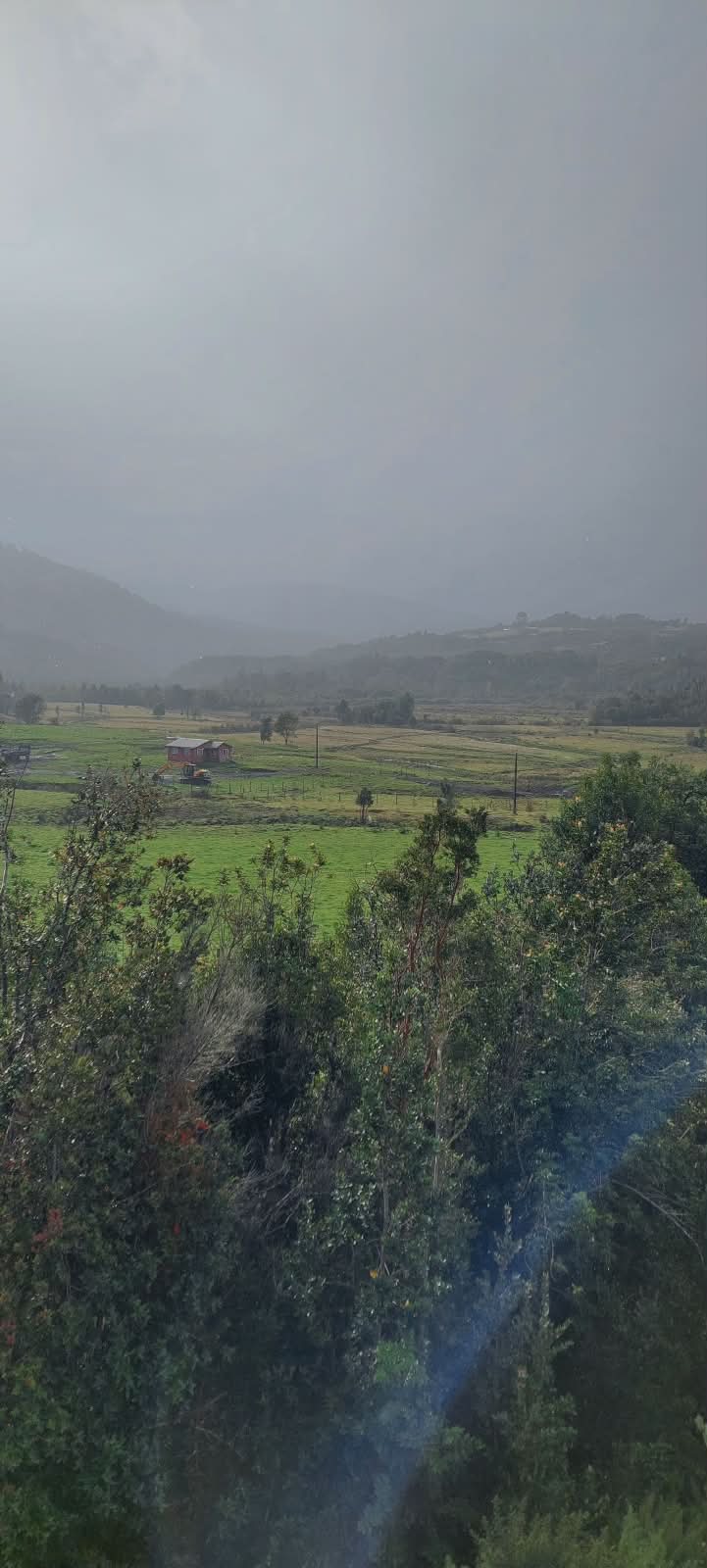 Terreno plano con vegetación y colinas al fondo